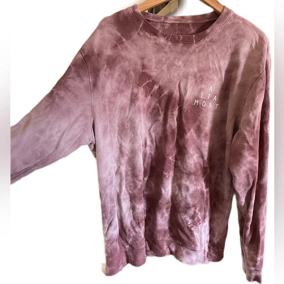 Alta mont surf skate pink tie dye lightweight cotton pullover sweatshirt - Picture 1 of 8